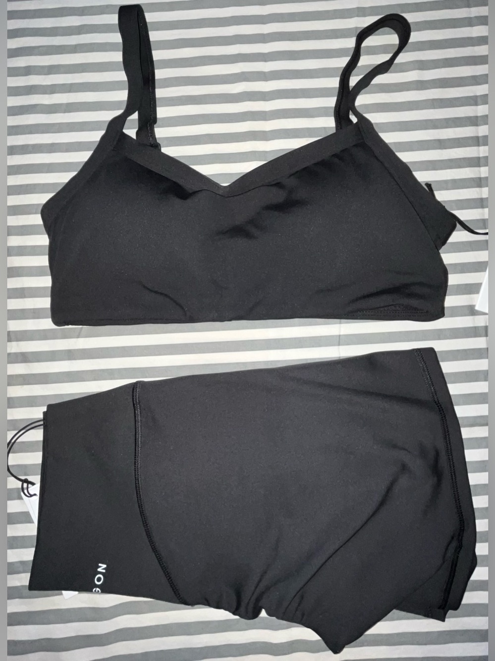 Paragon Fitwear Reluna Multifit Bra + MidRise SculptSeam Plus 5” Shorts Black M